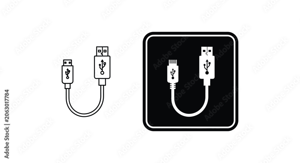 Fototapeta premium Usb to usb-c and micro usb cable adapters