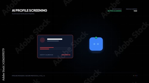 Artificial intelligence profile screening software animation