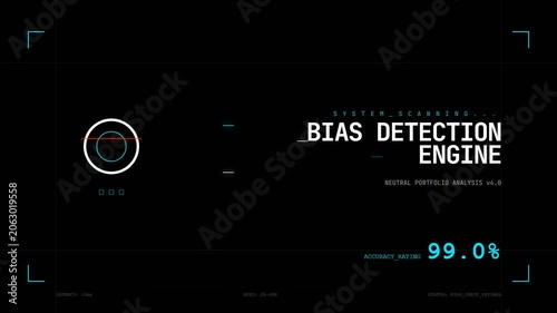 Artificial intelligence bias detection engine interface animation