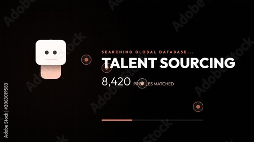 Talent sourcing interface with ai robot searching database