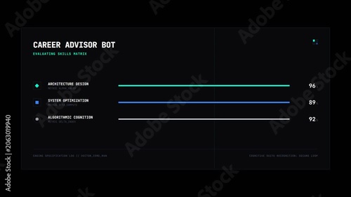 Digital career advisor bot interface showing job match percentages