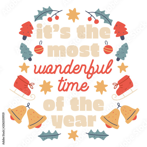 Vászonkép Holiday quotes to commemorate the Christmas spirit