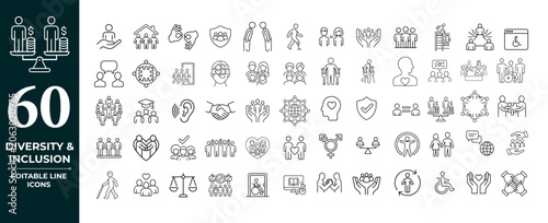 Tableau sur toile Inclusivity icon set