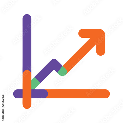 Business growth graph illustration with financial trend and upward arrow symbols