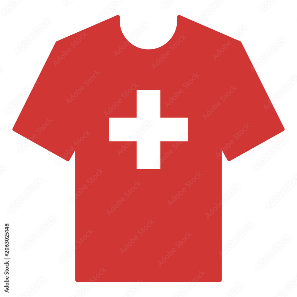 Fototapeta premium Swiss flag-inspired t-shirt