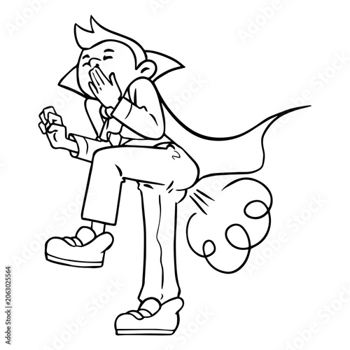 Vászonkép Comical farting vampire