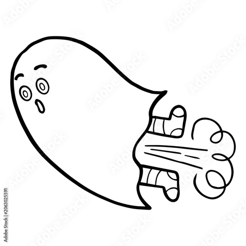 Quadro em tela Comical farting sheet ghost