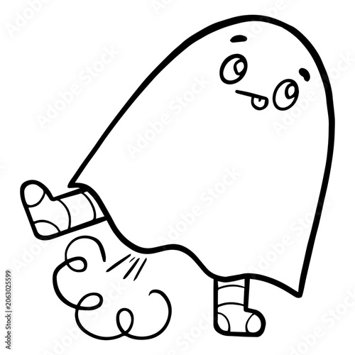 Quadro em tela Amusing farting sheet ghost