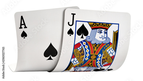 Cuadro en lienzo Ace and Jack of Spades playing cards