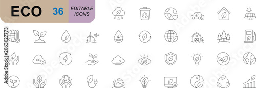 Foto Modern eco editable icon set