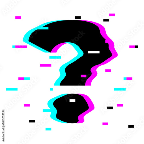 Quadro su tela Alphabet glitch vaporwave ?