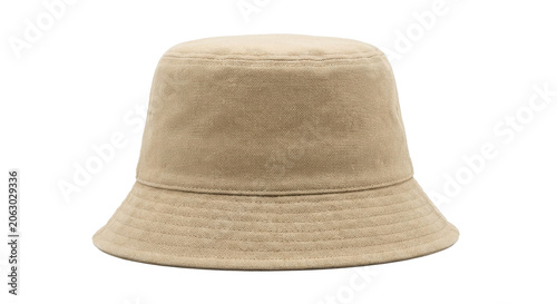 Fotografía Classic beige terry cloth bucket hat for casual outdoor wear and sun protection