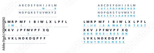 Bild auf Leinwand Text patterns and visual codes in modern graphic design