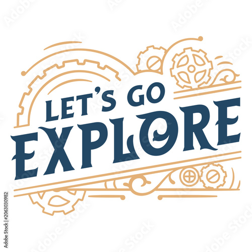Εκτύπωση καμβά Let's go explore vintage quote