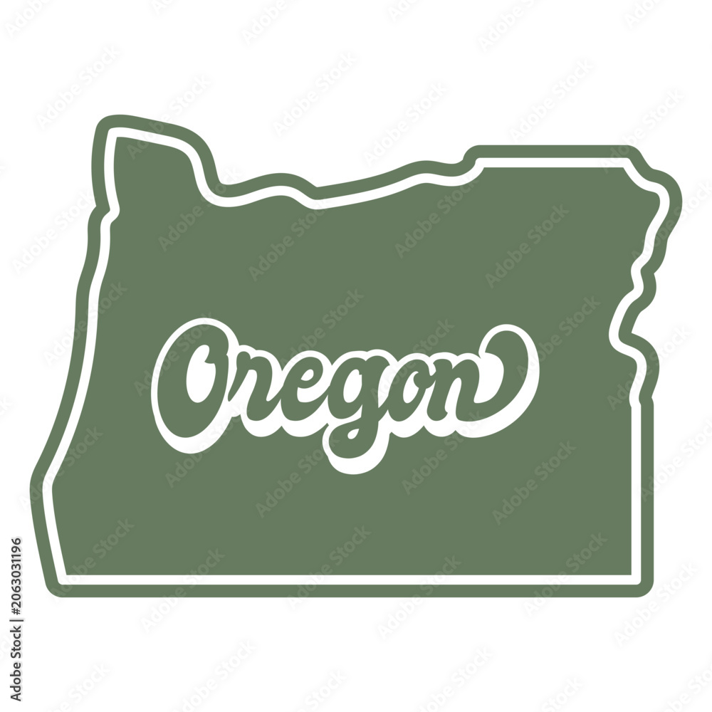 Fototapeta premium The state of oregon is shown on a green background