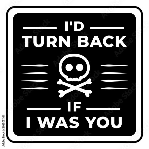 Vászonkép Turn back warning traffic sign