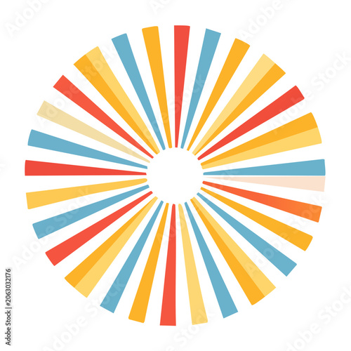 Flat design sunburst vector graphic