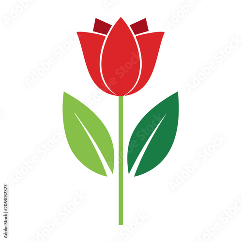 Red heart with green leaves vector icon