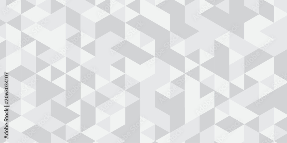 Obraz premium Vector polygonal triangle cube design. Seamless pattern low poly wall banner and decoration design. 