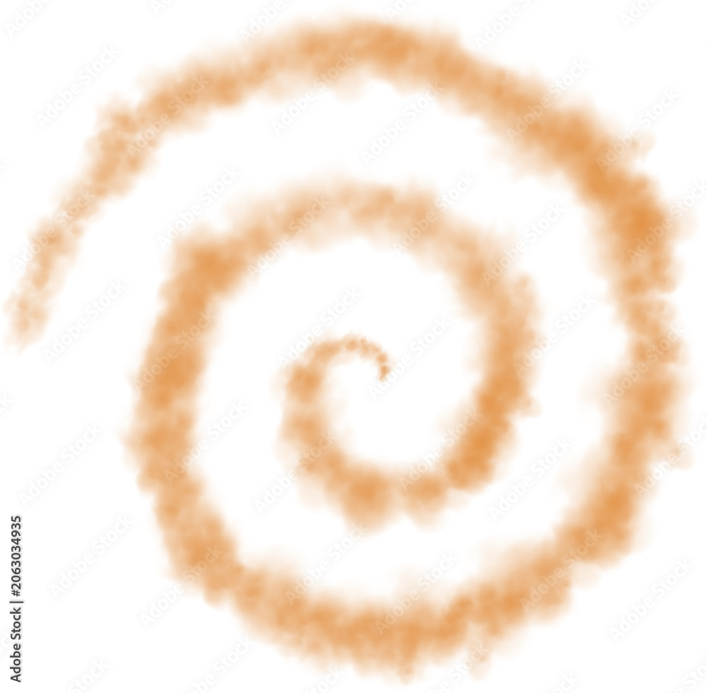 Naklejka premium Orange Swirl smoke shape 