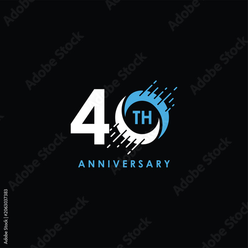 Number 40 Anniversary years for birthday celebrating holiday logo design