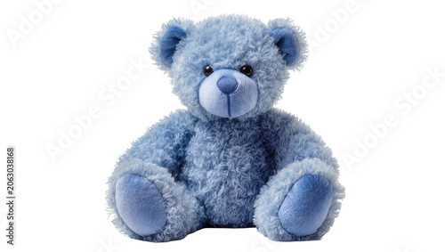 Valokuva Fluffy blue teddy bear toy sitting