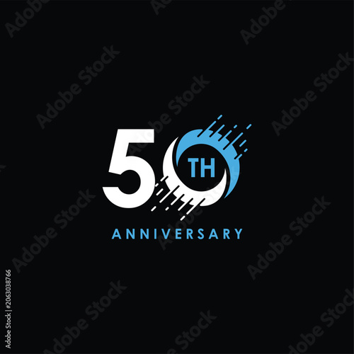 Number 50 Anniversary years for birthday celebrating holiday logo design