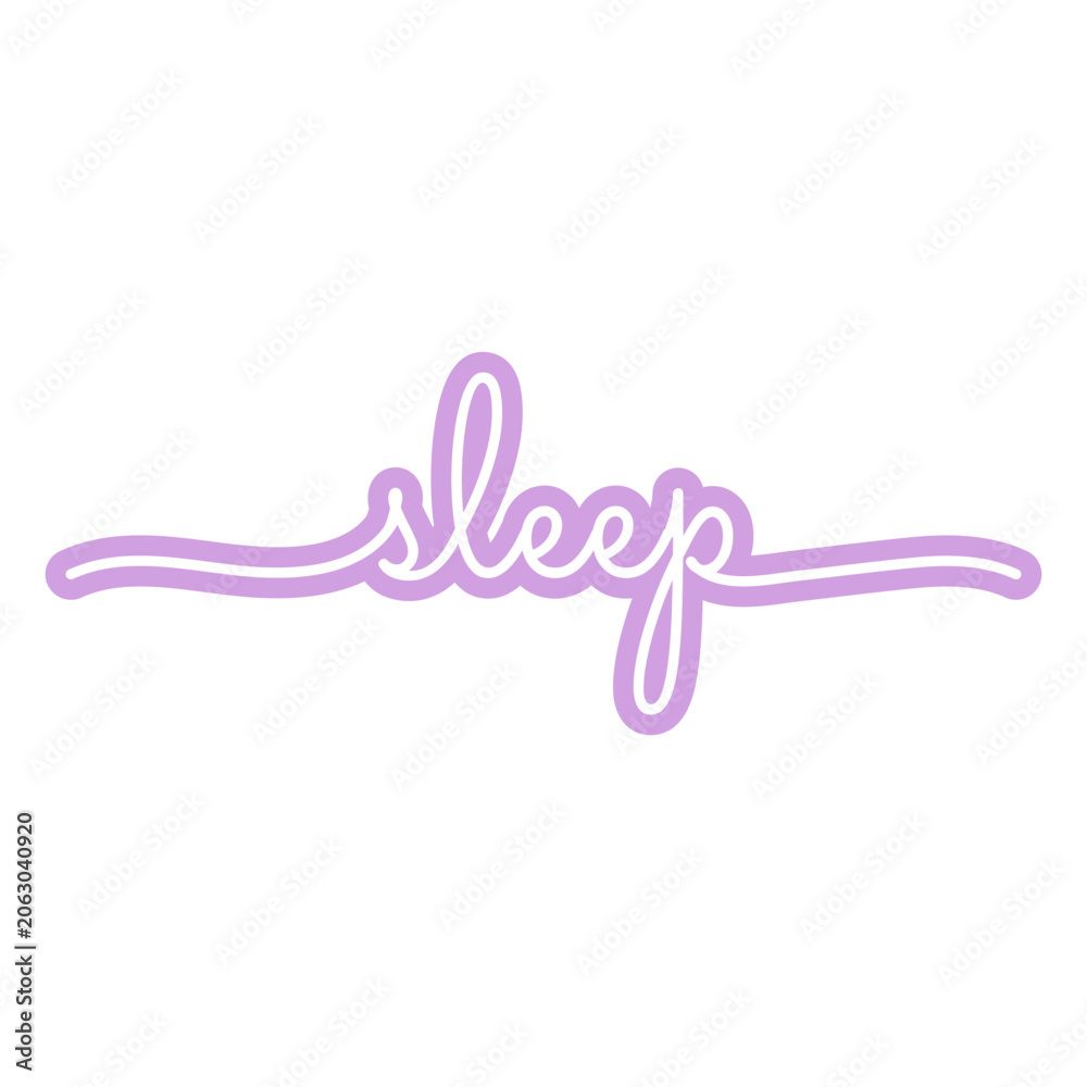 Obraz premium The word sleep in purple