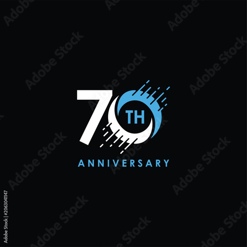 Number 70 Anniversary years for birthday celebrating holiday logo design