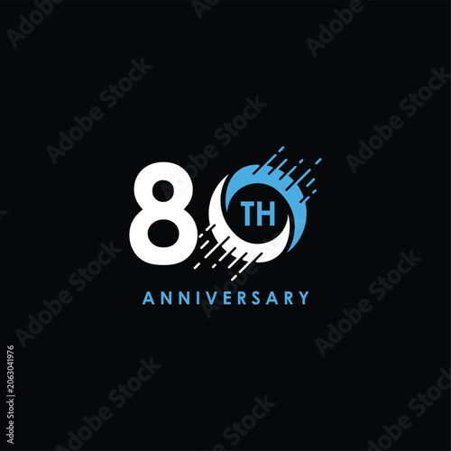 Number 80 Anniversary years for birthday celebrating holiday logo design