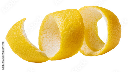 Foto Yellow lemon peel spiral twist