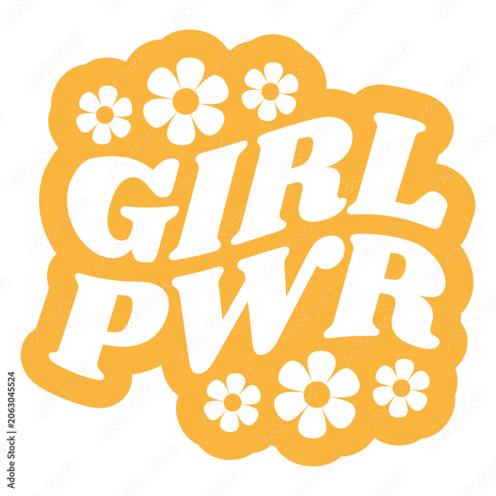 Fototapeta premium Bold girl power graphic design with flowers