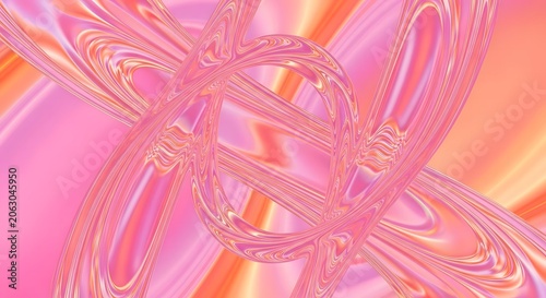 Abstract swirling liquid glass pattern in vibrant pink, orange, and yellow hues creating a dynamic and fluid visual.