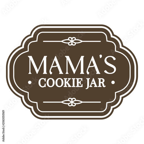 Εκτύπωση καμβά Charming vintage cookie jar label design