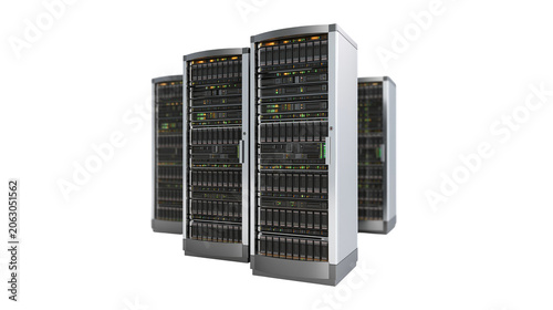 Obraz na plátne Server racks with blinking lights in data center