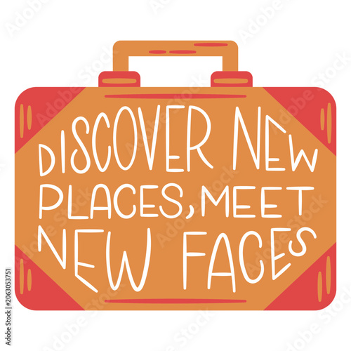 Fotografija Playful travel suitcase design with motivational quote