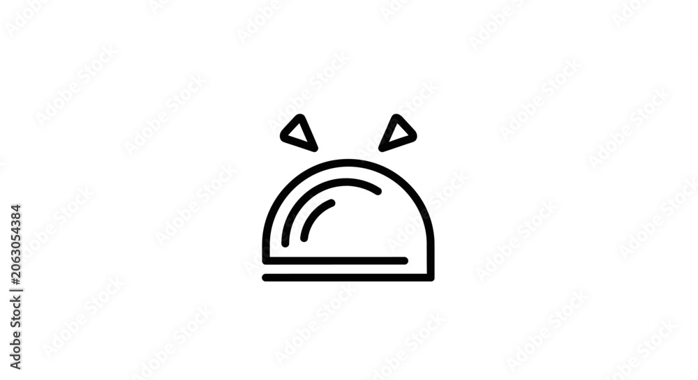 Fototapeta premium Sunrise icon showing sun rising over the horizon.