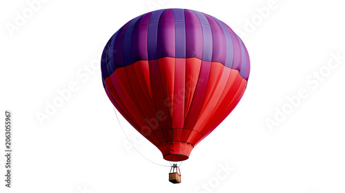 Foto Red and purple hot air balloon with basket