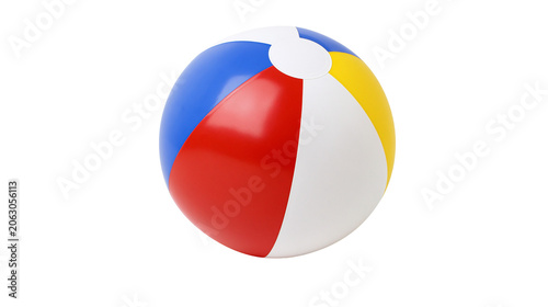 Картината върху платно Inflatable beach ball with red blue yellow, and white panels