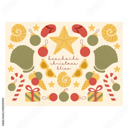 Tableau sur toile Beachside christmas bliss design