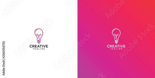 Fotografie Stylish gradient lightbulb logo design symbolizing innovative thinking, bright i