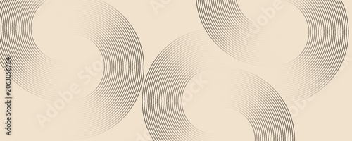 White geometric abstract background overlapping layers on bright space with line effect decoration. Circle style concept modern graphic design element for banner, flyer, card. vector eps 10