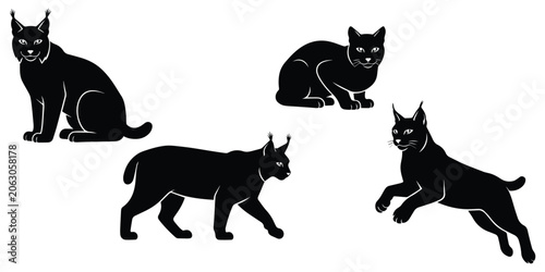 Photography Bobcat Silhouette Set