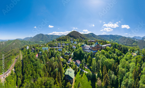 Semmering Region in Lower Austria, Aerial Panorama of the famous touristic area.