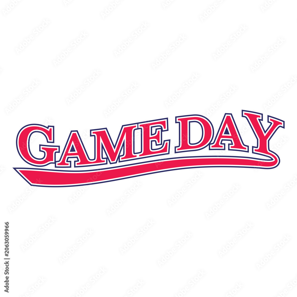 Naklejka premium Red game day logo
