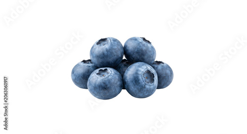 Pile of fresh blueberries isolated on a white background, healthy food concept