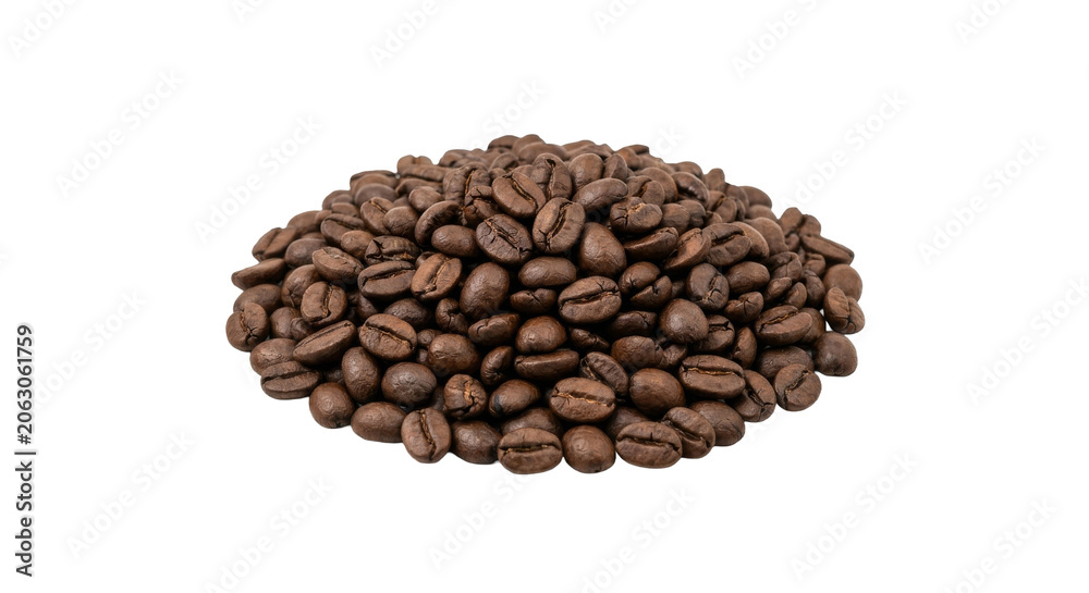 Fototapeta premium A pile of roasted coffee beans, perfect for your morning brew