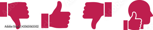Fotografia Vector illustration of approval and disapproval icons with human profile gesture