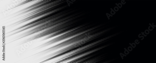 Obraz na plátně Halftone dots gradient grunge texture background white and black color pattern