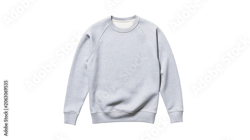 Obraz na plátně Light grey marled crewneck sweatshirt with raglan sleeves
